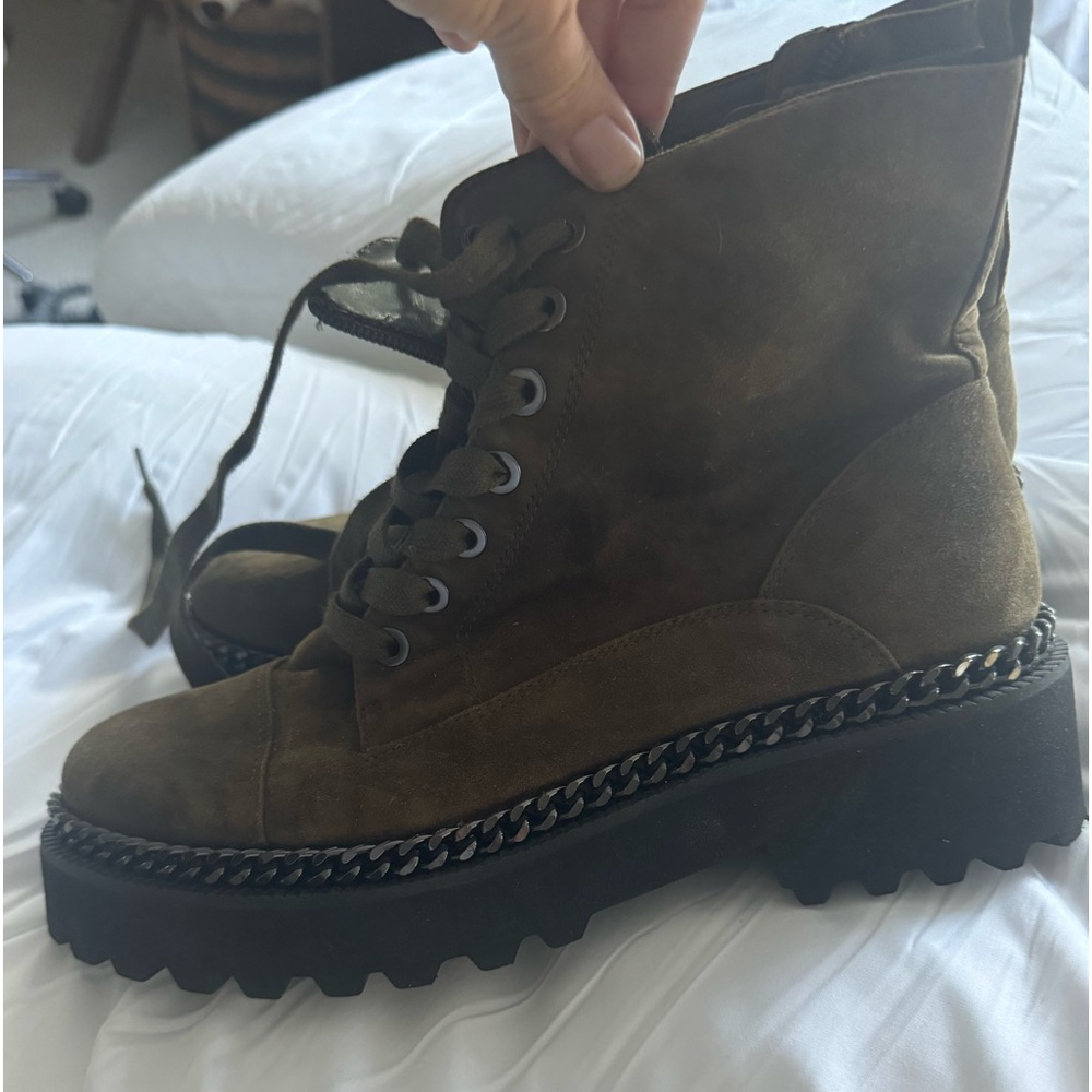 Vince Camuto - Olive Suede Rocker Bootie - Size 10